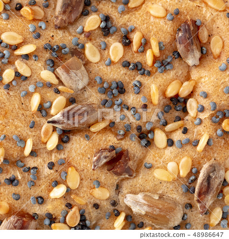 Sesame with seeds and poppy seeds on bread Sesame with seeds and poppy seeds on bread 48986647