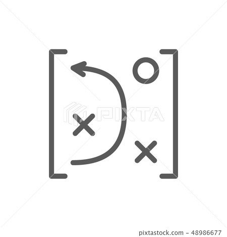 Game tactics scheme line icon. Isolated on...-插圖素材 [48986677] - PIXTA圖庫