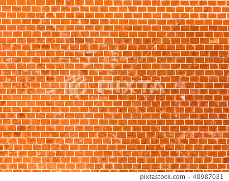 Wall of red bricks as an abstract background 48987081