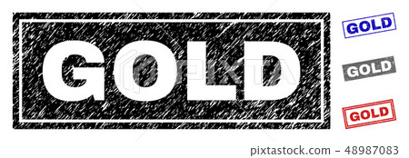 Grunge GOLD Textured Rectangle Stamps Grunge GOLD Textured Rectangle Stamps 48987083