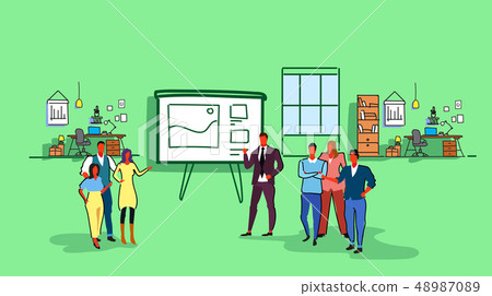 businessman presenting financial graph to businesspeople group presentation concept workplace office businessman presenting financial graph to businesspeople group presentation concept workplace office 48987089