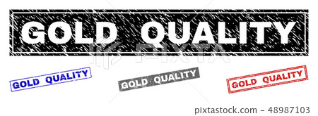 Grunge GOLD QUALITY Textured Rectangle Stamp Seals 48987103