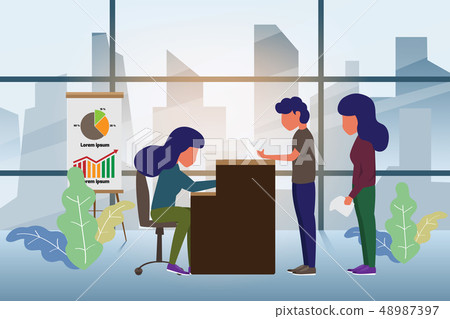 Customer at reception. Reception service or Customer at reception. Reception service or 48987397