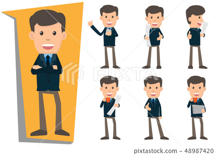Collection set of Business man showing different 48987420