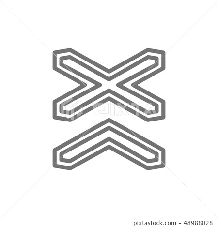 Warning signs multipath railway line icon. 48988028
