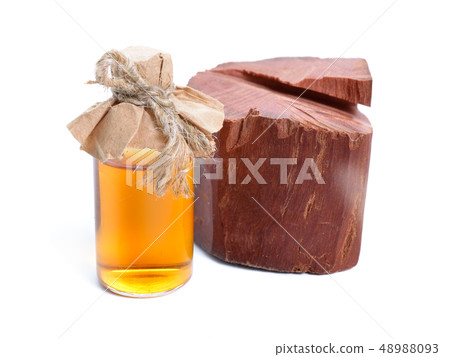 Chandan or red sandalwood piece isolated on white 48988093