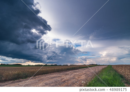 Image of dark Storm clouds in Lithuania Image of dark Storm clouds in Lithuania 48989175