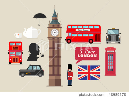 London national symbols vector set 48989378