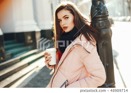 girl with coffee 48989714