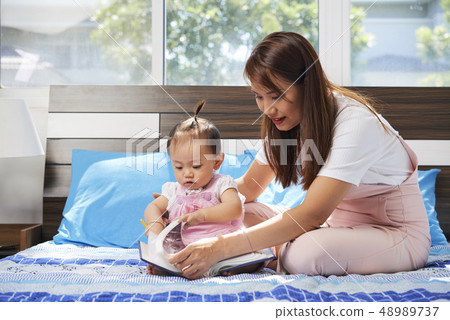 Mother spending time with daughter Mother spending time with daughter 48989737