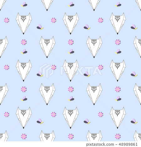 Fox face pattern background. - Stock Illustration [48989861] - PIXTA