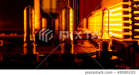 production of plastic bottles line 48990285