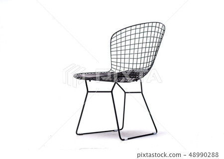 black color chair, plastic, wooden, leather chair, modern designer. Chair isolated on white 48990288