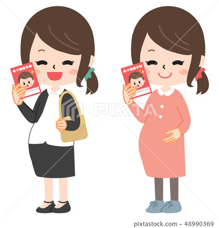 Mother holding a mother-child notebook 48990369