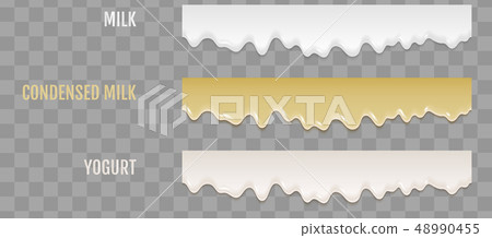 Liquid condensed milk, yogurt and condensed milk. Liquid condensed milk, yogurt and condensed milk. 48990455