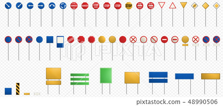Set of road signs. Blank Road Signs. 48990506