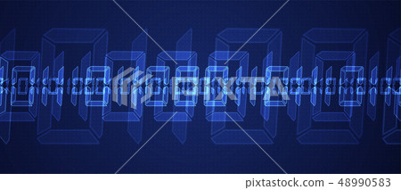 Bytes of binary code run through network. Abstract 48990583