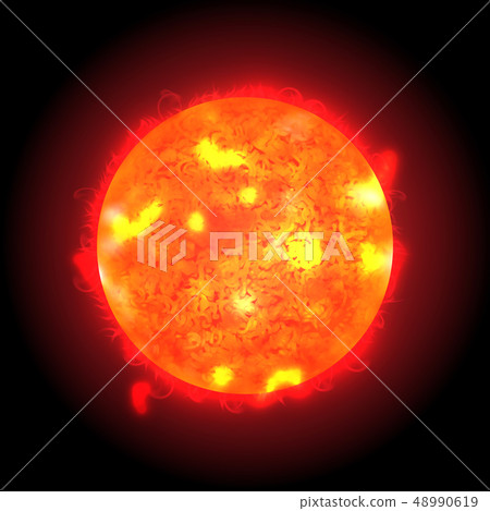 Realistic sun. Instant noodle concept.  48990619
