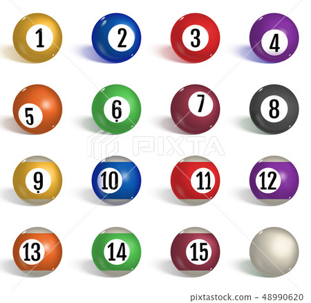Billiard, pool balls collection. Snooker. 48990620