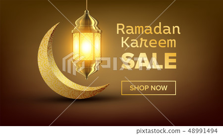 Ramadan Sale Banner Vector. Eid Background. Offer Tag. Big Super Sale. Islamic Poster. Arabic 48991494