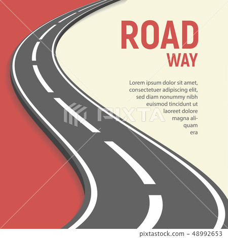 Isolated vector illustration of roadway. Flat transportation infrastructure element banner template 48992653