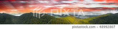 Panoramic aerial view of Lakes and surrounding Panoramic aerial view of Lakes and surrounding 48992807