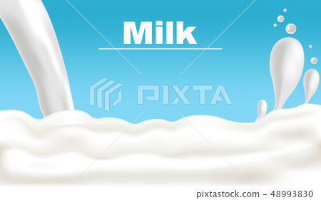 Milk banner Vector realistic. Fresh pouring liquid Milk banner Vector realistic. Fresh pouring liquid 48993830