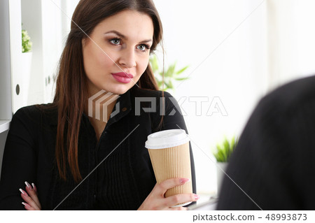 Businesswoman at workplace in office portrait 48993873
