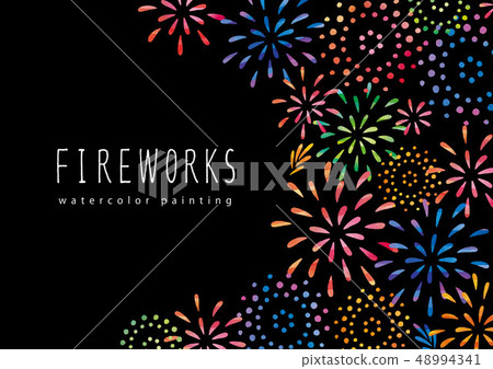 Fireworks watercolor colorful Fireworks watercolor colorful 48994341