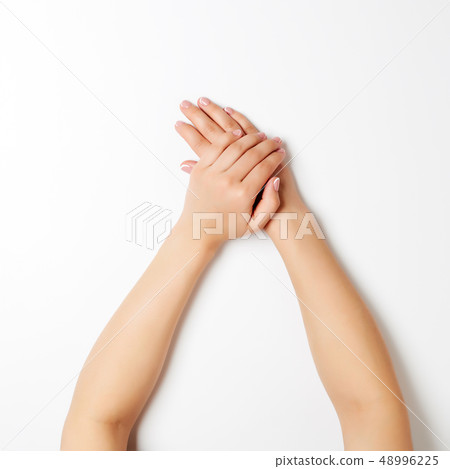 Woman hands white. 48996225