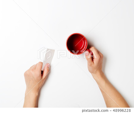Woman hands white. 48996228