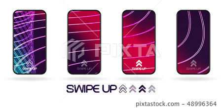 abstract neon gradient swipe up icon vector 48996364