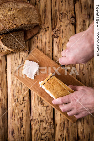 piece of lard, top view 48996401
