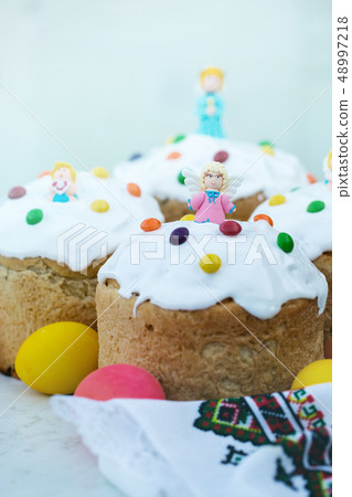 Easter cakes with angel 48997218