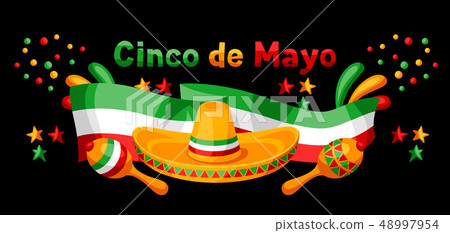 Mexican Cinco de Mayo greeting card. Mexican Cinco de Mayo greeting card. 48997954