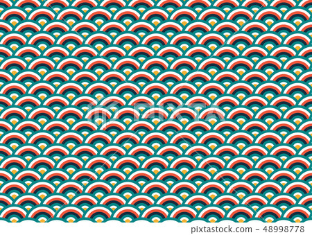 Seamless pattern of colorful Chinese wave Seamless pattern of colorful Chinese wave 48998778
