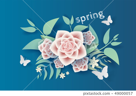 3D Paper art and craft of illustration flower 49000057