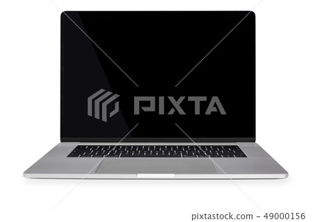 Silver laptop computer mock-up 49000156