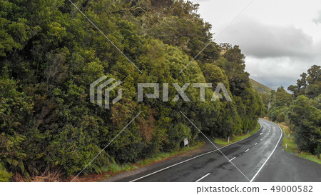 Aerial view of beautiful road across mountains 49000582