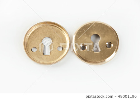 Vintage brass keyhole lock covers 49001196