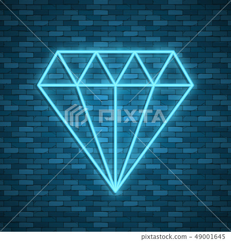 diamond icon in neon style. Vector illustraton diamond icon in neon style. Vector illustraton 49001645