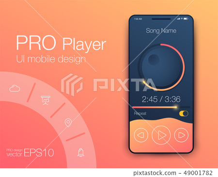 UX audio player templates. Stock vector eps10 UX audio player templates. Stock vector eps10 49001782