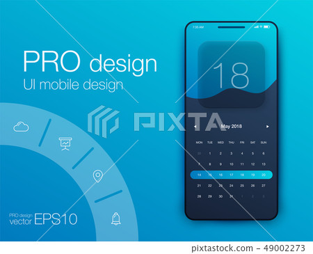 Fitness app. Ui ux design. UI design concept with web elements 49002273