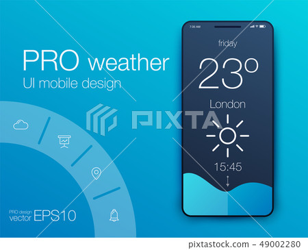Weather Forecast App Ux Ui Design. Stock vector - Stock Illustration ...