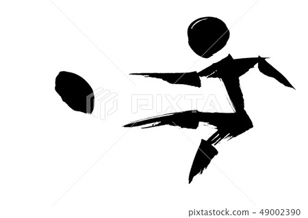 Brush painting rugby silhouette Brush painting rugby silhouette 49002390