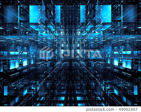 Bright tech background with blocks - abstract digitally generated image 49002887