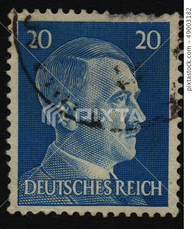 Postage Stamp with portrait of Adolf Hitler Postage Stamp with portrait of Adolf Hitler 49003182