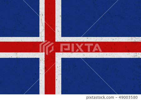 Iceland flag on concrete wall Iceland flag on concrete wall 49003580