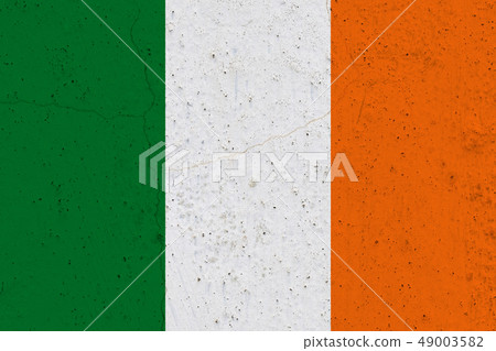 Ireland flag on concrete wall Ireland flag on concrete wall 49003582