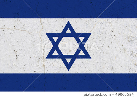 Israel flag on concrete wall 49003584